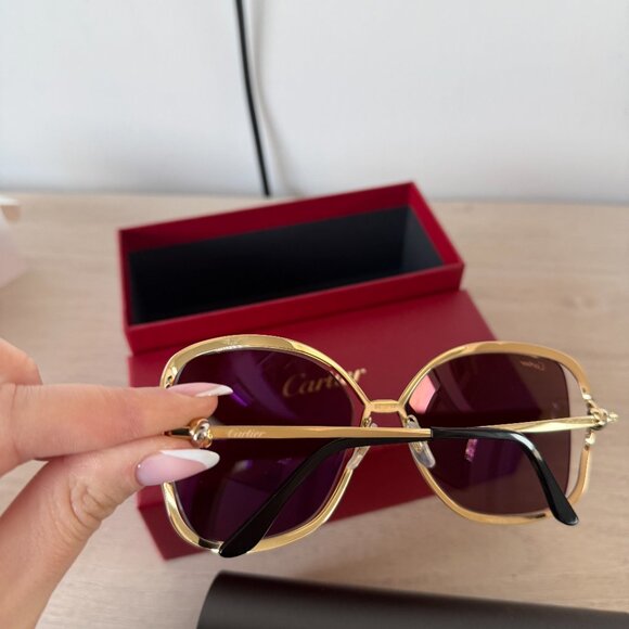 NWT Cartier Trinity Sunglasses Metal Frame Brown - Picture 12 of 15